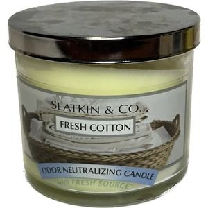 Bath & Body Works Slatkin & Co Fresh Cotton Candle Odor Neutralizing With Fresh